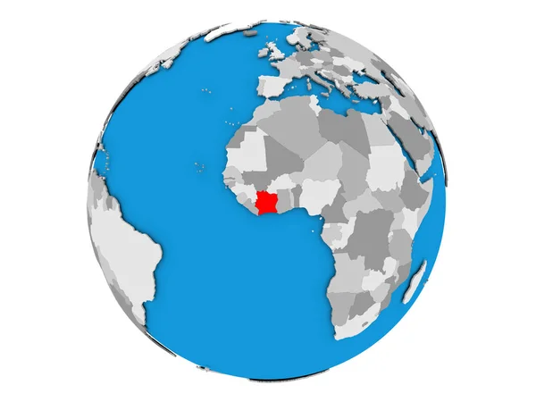 Ivory Coast on globe isolated — Stock Photo, Image