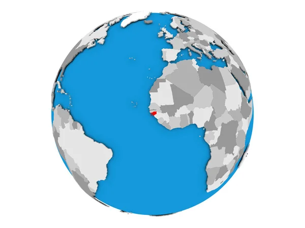 Guinea-Bissau auf dem Globus isoliert — Stockfoto