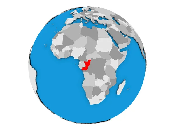 Congo no globo isolado — Fotografia de Stock