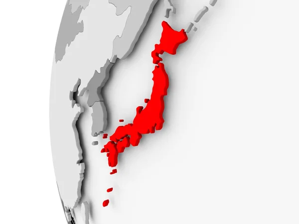 Japón en globo gris — Foto de Stock
