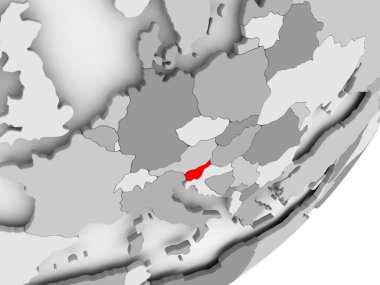 Kırmızı gri harita Slovenya