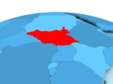 Mavi siyasi dünya üzerinde Güney Sudan