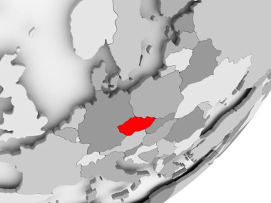 Çek Cumhuriyeti'nde gri haritada kırmızı