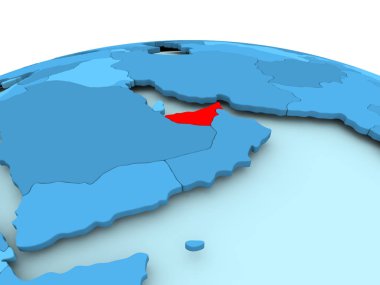 Birleşik Arap Emirlikleri mavi siyasi dünya üzerinde