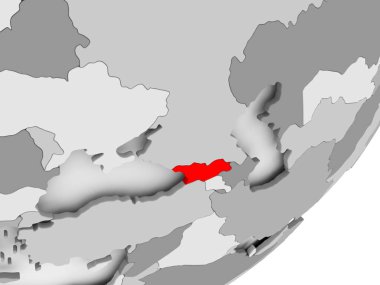 Gürcistan'da gri haritada kırmızı