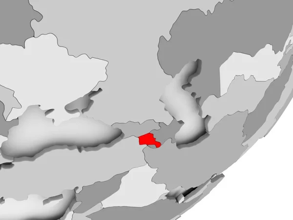 Arménia em vermelho no mapa cinzento — Fotografia de Stock