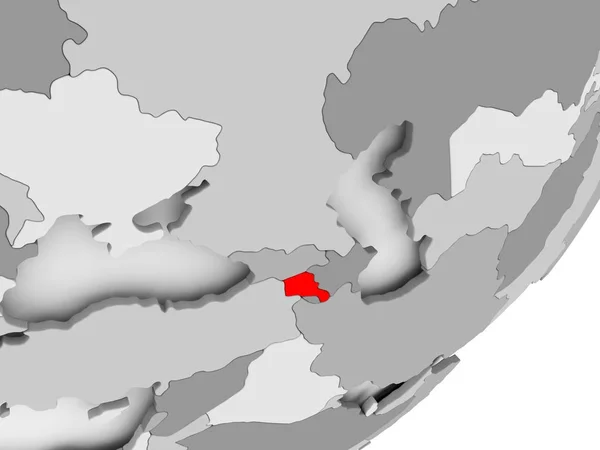 Armenia berwarna merah pada peta abu-abu — Stok Foto
