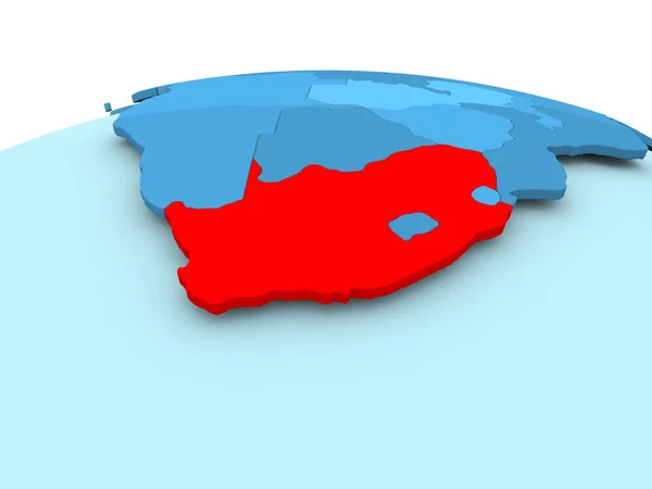 Republika Południowej Afryki na niebieski Globus polityczny — Zdjęcie stockowe