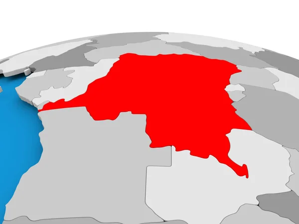 Демократична Республіка Конго на політичні глобус — стокове фото