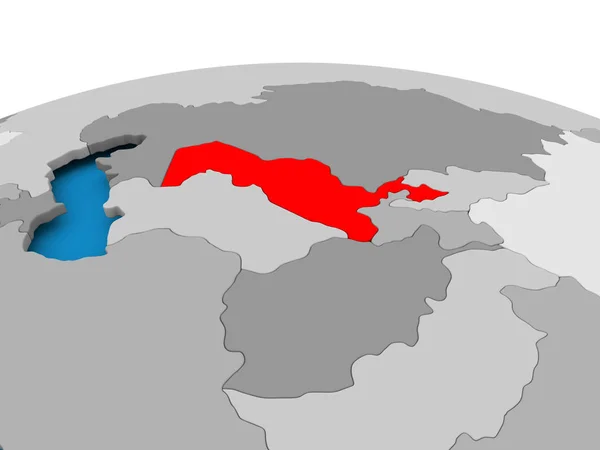 Usbekistan auf politischem Globus — Stockfoto