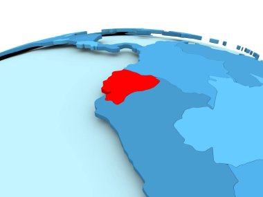Mavi siyasi dünya üzerinde Ekvador