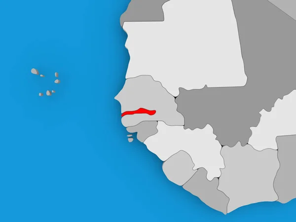 冈比亚的地图 — 图库照片