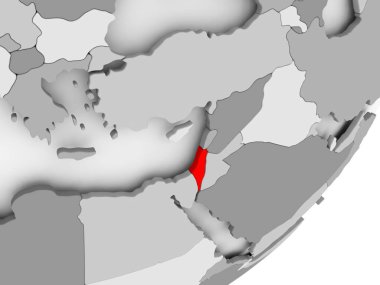 İsrail gri haritada kırmızı '