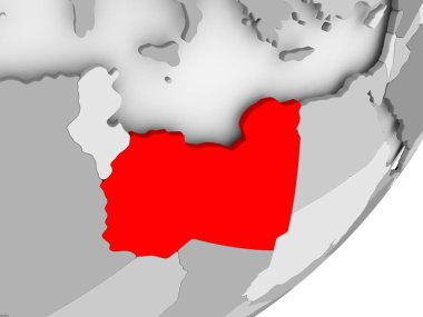 Gri haritada kırmızı Libya'da