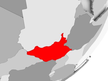 Güney Sudan'da gri haritada kırmızı