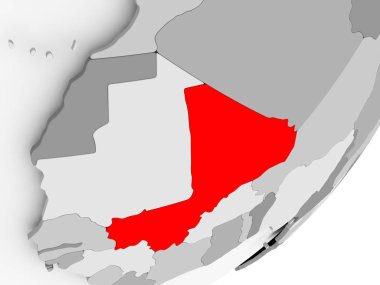 Mali gri haritada kırmızı '