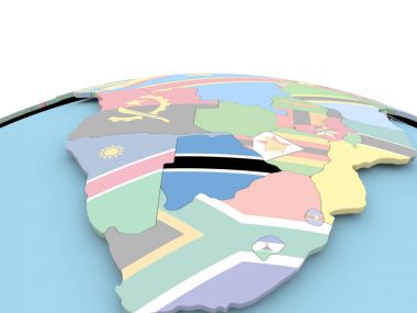 Parlak küre Botsvana bayrağı