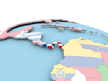 Panama bayrağı parlak dünya üzerinde