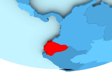 Mavi haritada kırmızı Ekvador'da