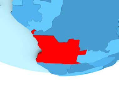Mavi haritada kırmızı Angola'da