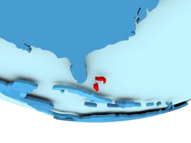 Mavi haritada kırmızı Bahamalar