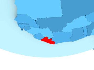 Mavi haritada kırmızı Liberya'da