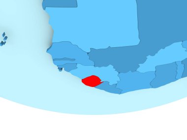 Sierra Leone kırmızı mavi harita üzerinde