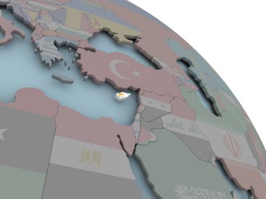 Bayrak ile Kıbrıs Cumhuriyeti haritası