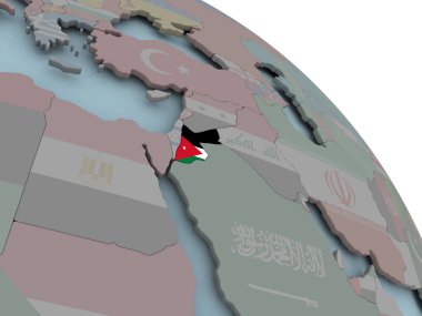Jordan Haritası bayrak ile