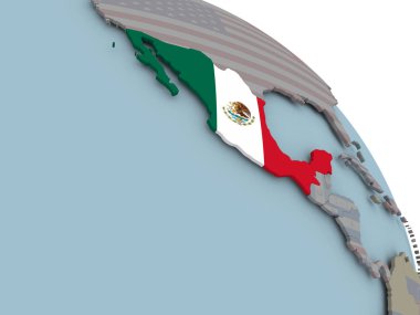 Meksika Haritası bayrak ile