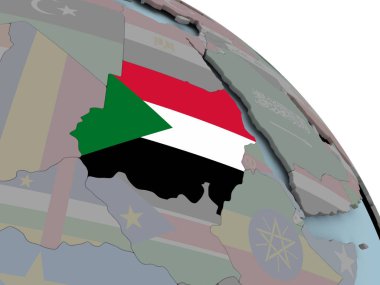 sudan Haritası bayrak ile