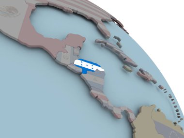 Honduras Haritası bayrak ile