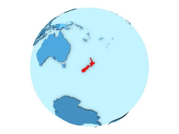 Nuova Zelanda su globo blu isolato — Foto Stock