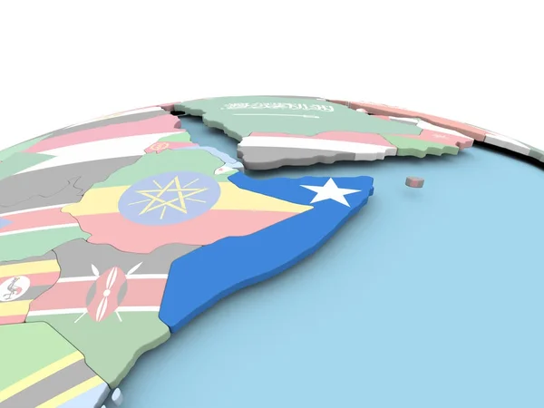 Bandera de Somalia en globo brillante —  Fotos de Stock