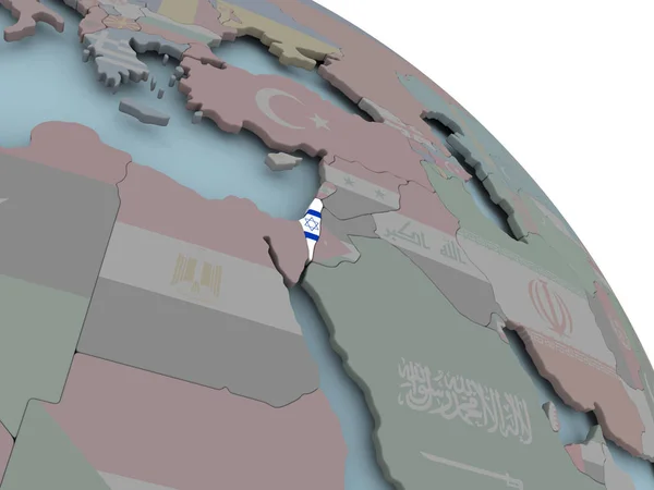 Carte d'Israël avec drapeau — Photo