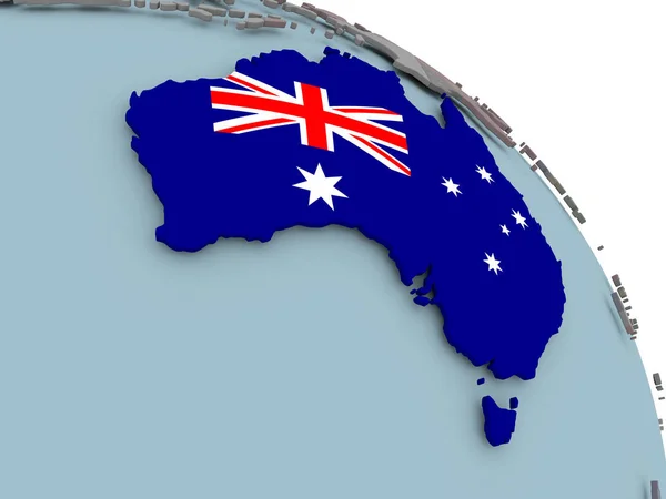 Mapa de Australia con bandera — Foto de Stock