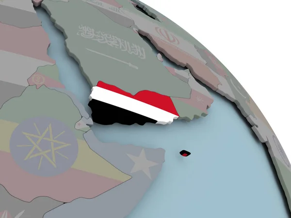 Карта з прапор Ємену — стокове фото