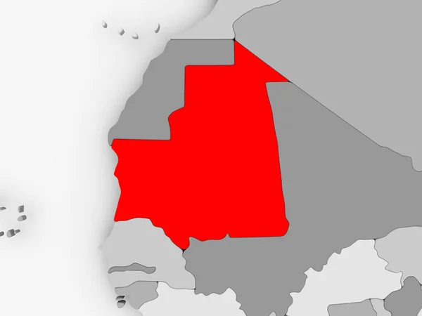 Mapa Mauritánie — Stock fotografie