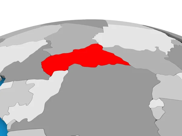 Střední Afrika na politické globe — Stock fotografie