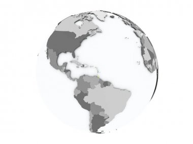 Caribbean izole küre üzerinde