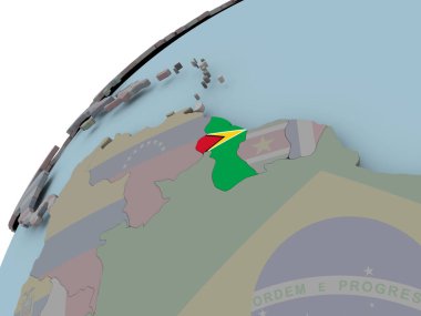 Guyana Haritası bayrak ile