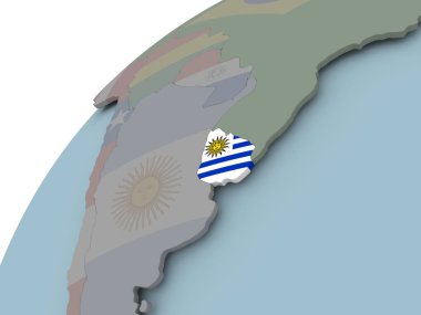 bayrağı ile uruguay Haritası