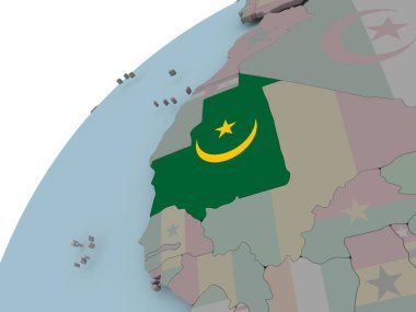 Bayrağı ile Moritanya Haritası