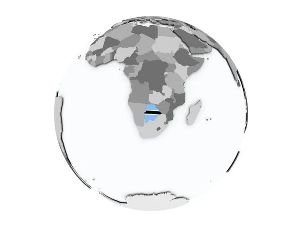 Botswana on globe isolated — Stock Photo, Image