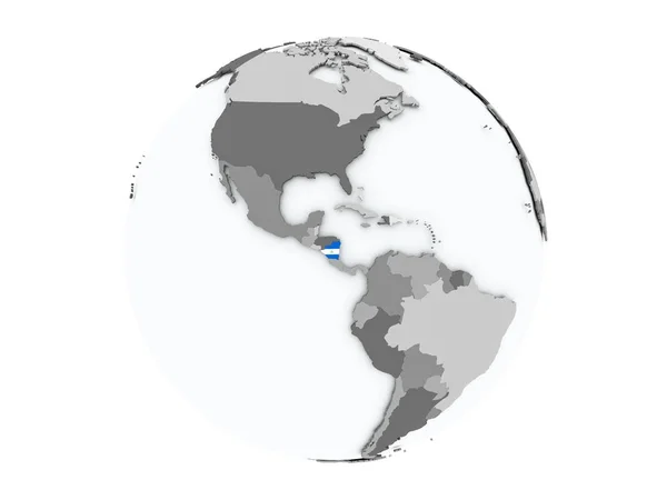 Nicaragua a globe elszigetelt — Stock Fotó