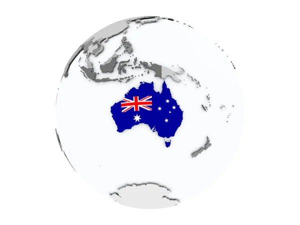 Avustralya izole küre üzerinde — Stok fotoğraf