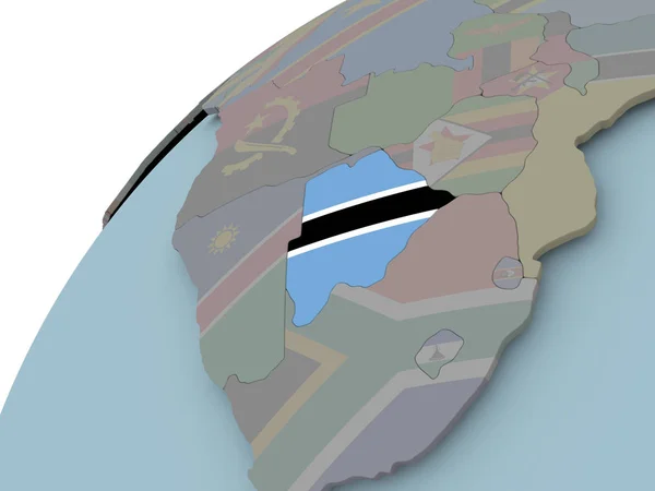 Botsvana Haritası bayrak ile — Stok fotoğraf