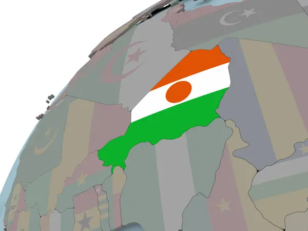 Mapa de Níger con bandera —  Fotos de Stock