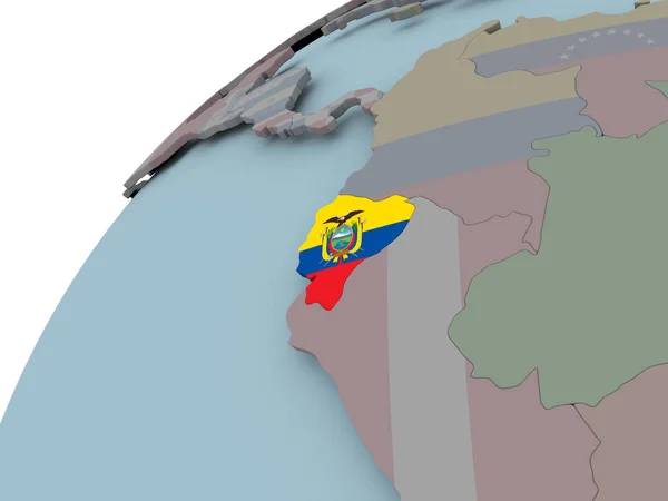 Mapa de Ecuador con bandera — Foto de Stock