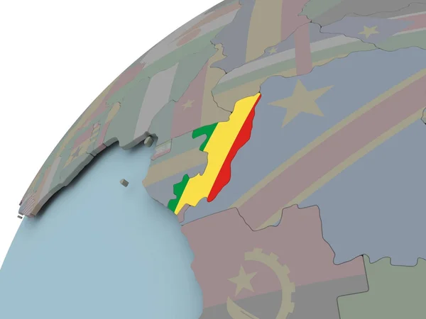 Mapa de Congo con bandera — Foto de Stock
